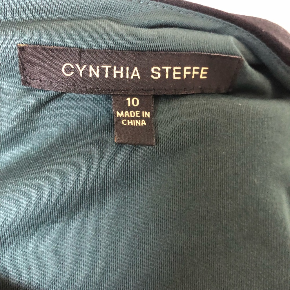 Cynthia Steffe Green&Black Dress Size 10 - Picture 6 of 7